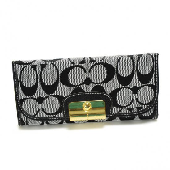 Coach Kristin In Signature Large Grey Wallets DVM | Women - Click Image to Close